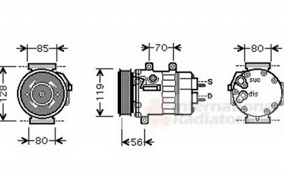 VAN WEZEL 0900k254 -  Компрессор, кондиционер